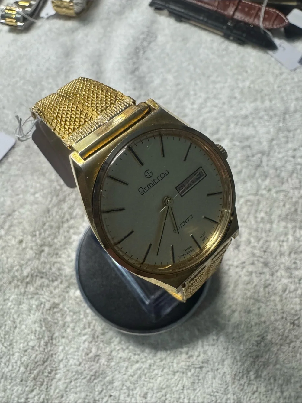 Armitron Gold Tone Watch with Day-Date Window